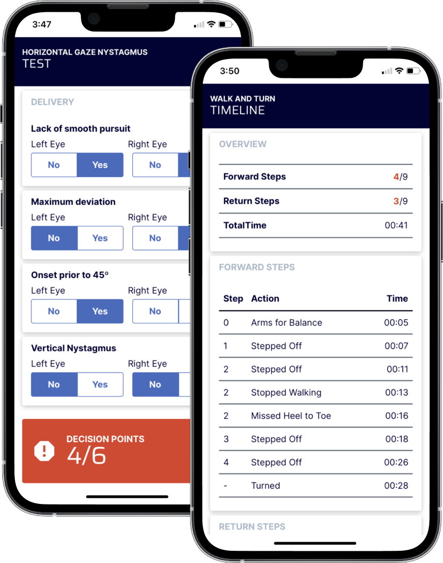 Evidex app shown on two mobile devices